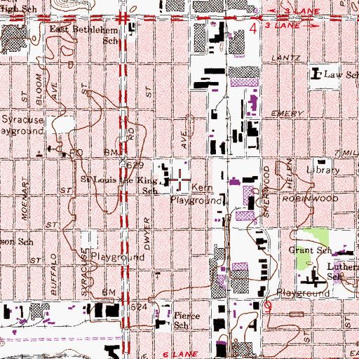Topographic Map of Kern Playground, MI