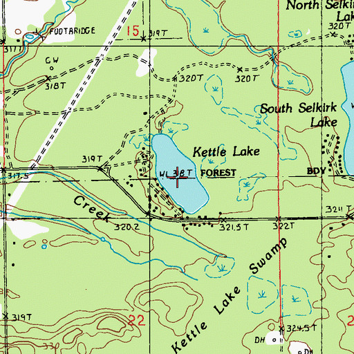 Topographic Map of Kettle Lake, MI