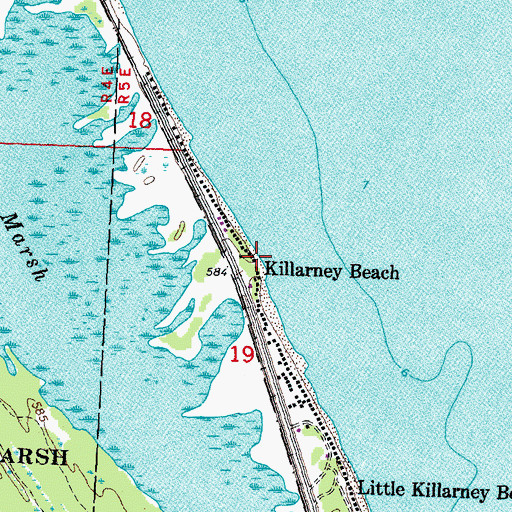 Topographic Map of Killarney Beach, MI