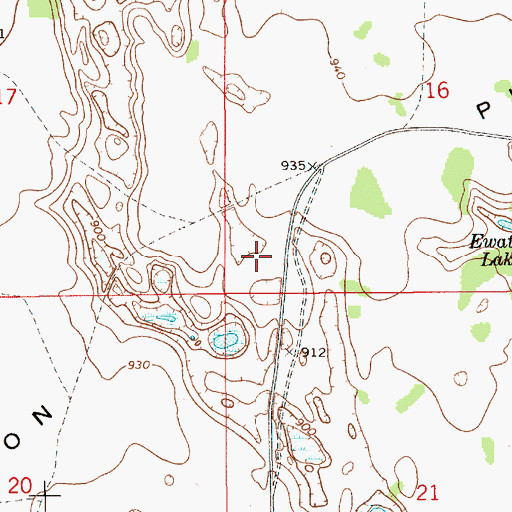 Topographic Map of Kingston Plains, MI