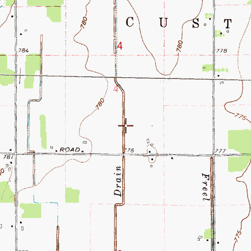 Topographic Map of Kinney Drain, MI