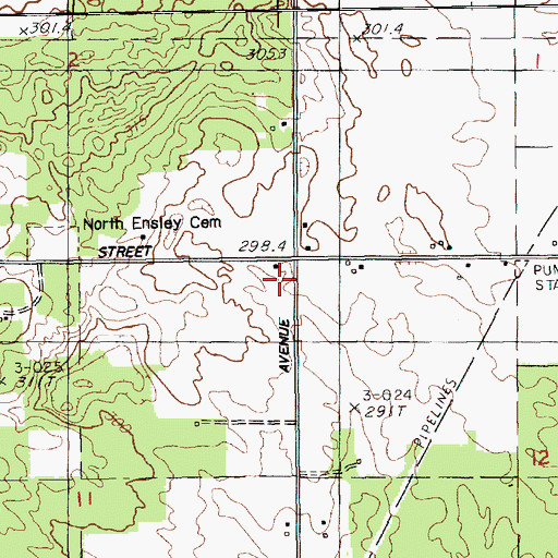 Topographic Map of Kinney School, MI