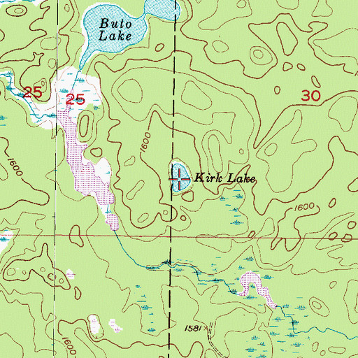 Topographic Map of Kirk Lake, MI