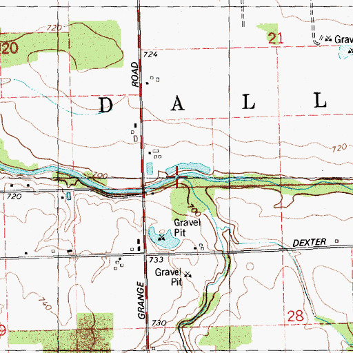 Topographic Map of Kloeckner and Fuller Creek, MI