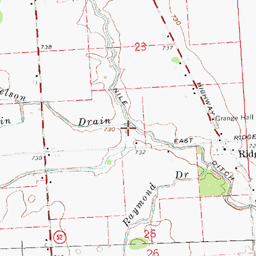 Topographic Map of Knapp Drain, MI