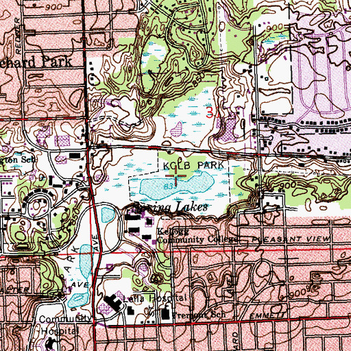 Topographic Map of Kolb Park, MI