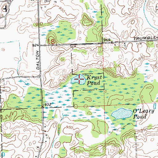 Topographic Map of Kryst Pond, MI