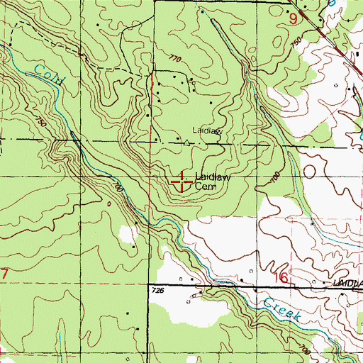 Topographic Map of Laidlaw Cemetery, MI