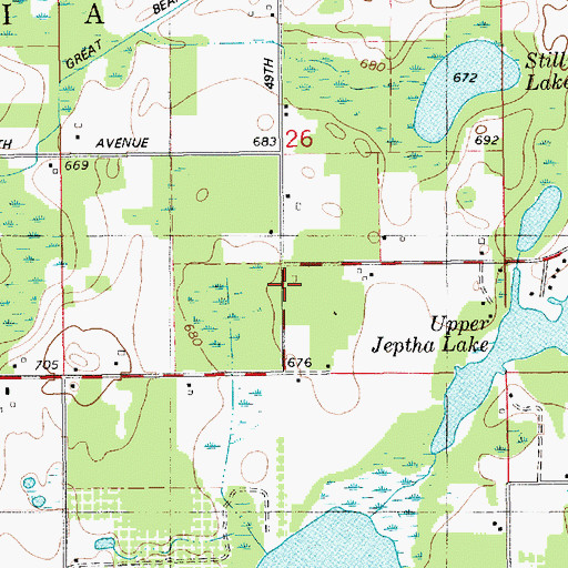 Topographic Map of Lakeside School, MI