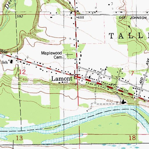 Topographic Map of Lamont, MI