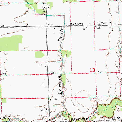 Topographic Map of Lawson Drain, MI