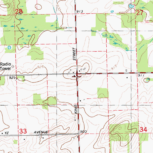 Topographic Map of Leggett School, MI