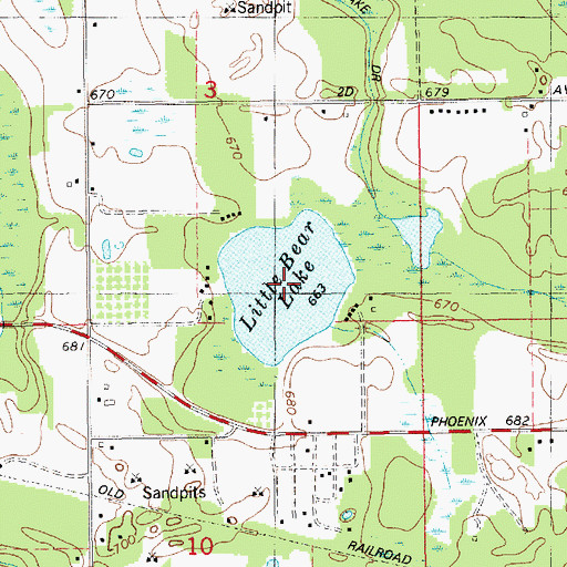 Topographic Map of Little Bear Lake, MI