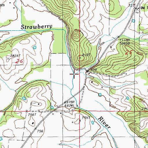Topographic Map of Markleroad Creek, AR