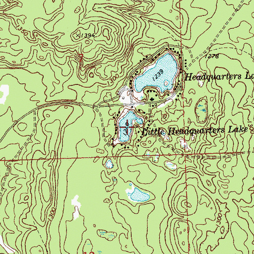 Topographic Map of Little Headquarters Lake, MI