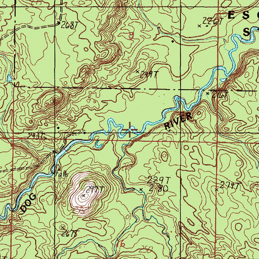 Topographic Map of Little Pup Creek, MI