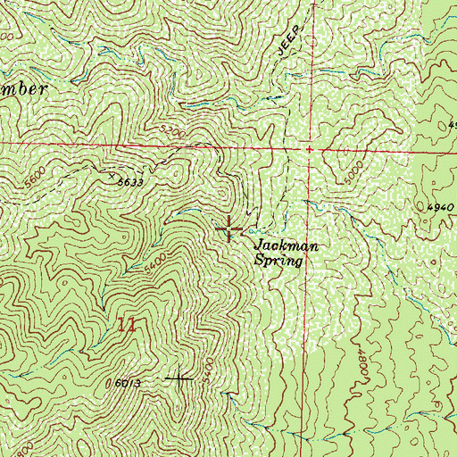 Topographic Map of Jackman Spring, AZ