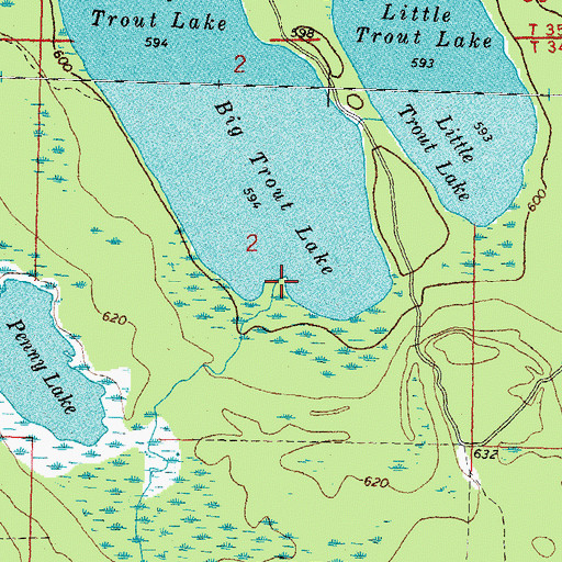 Topographic Map of Little Trout River, MI