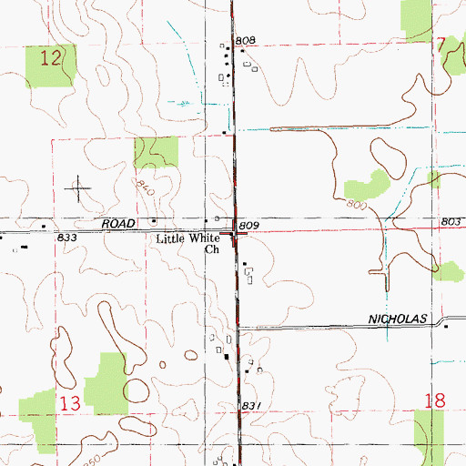Topographic Map of Little White Church, MI