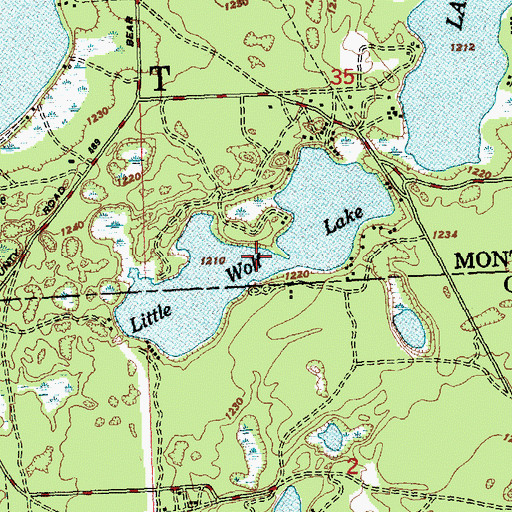 Topographic Map of Little Wolf Lake, MI