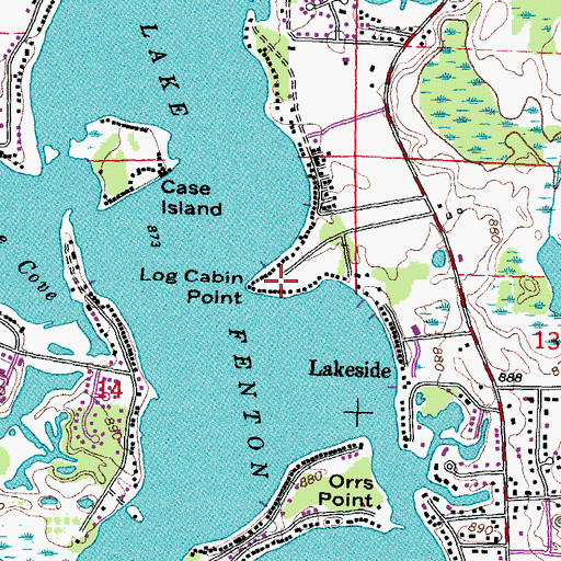 Topographic Map of Log Cabin Point, MI