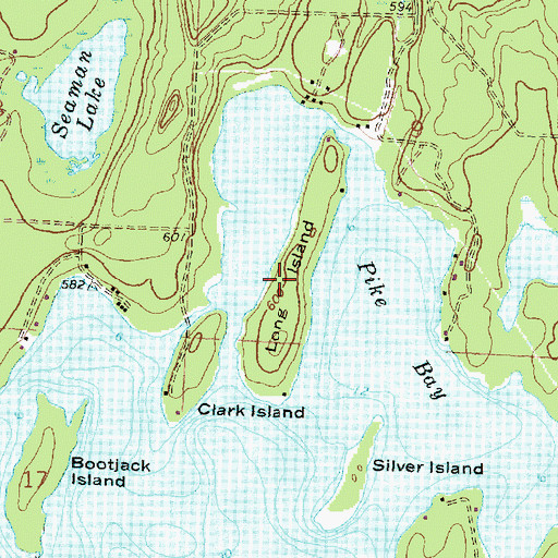 Topographic Map of Long Island, MI