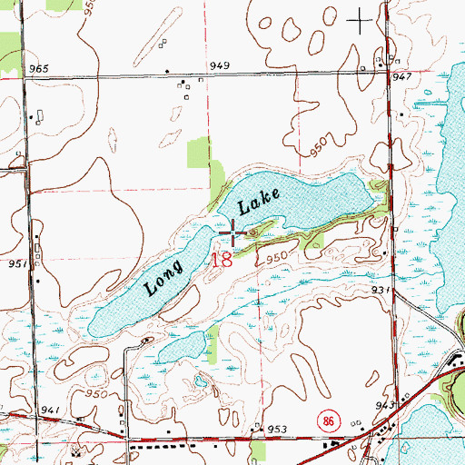 Topographic Map of West Long Lake, MI