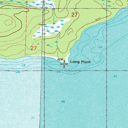 Topographic Map of Long Point, MI