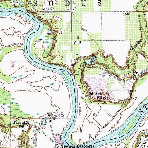 Topographic Map of Love Creek, MI