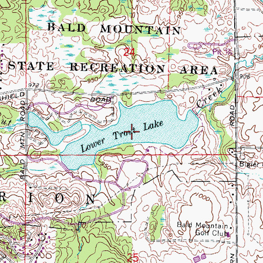 Topographic Map of Lower Trout Lake, MI