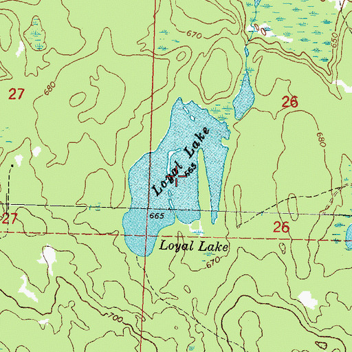 Topographic Map of Loyal Lake, MI