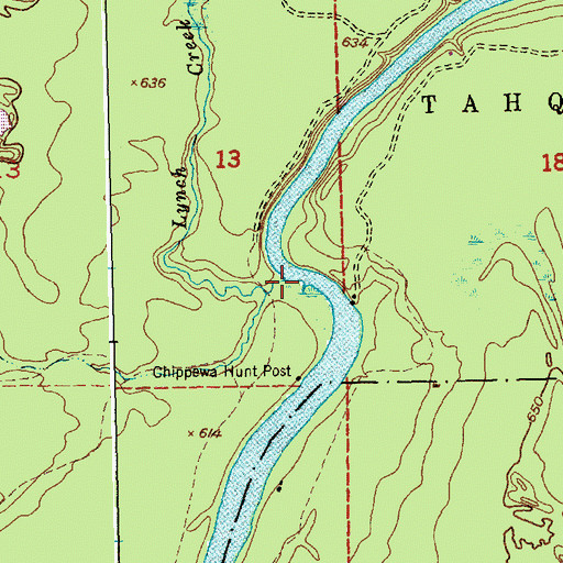 Topographic Map of Lynch Creek, MI