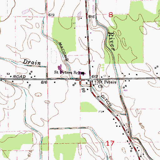 Topographic Map of Macomb Ditch, MI