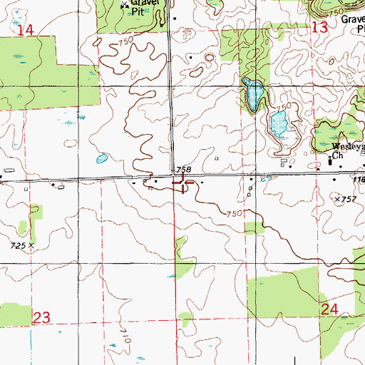 Topographic Map of Mapleview School, MI