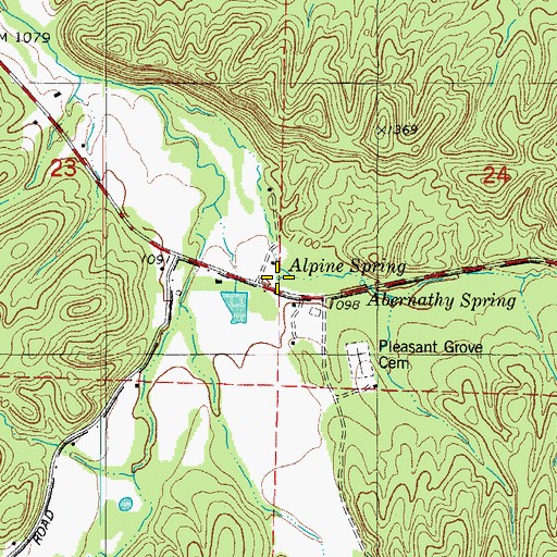 Topographic Map of Alpine Spring, AR
