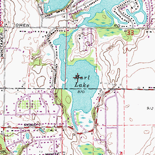 Topographic Map of Marl Lake, MI