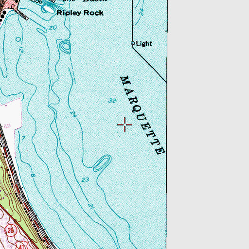 Topographic Map of Marquette Bay, MI
