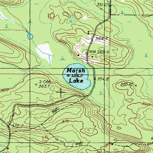 Topographic Map of Marsh Lake, MI