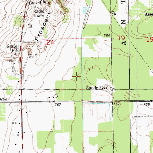 Topographic Map of Martin Drain, MI