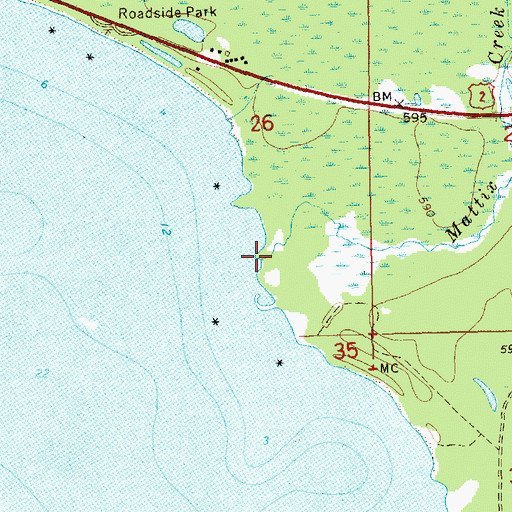 Topographic Map of Mattix Creek, MI