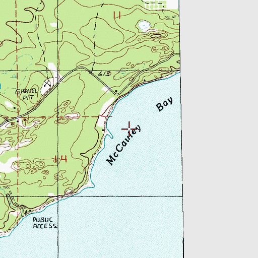 Topographic Map of McCauley Bay, MI