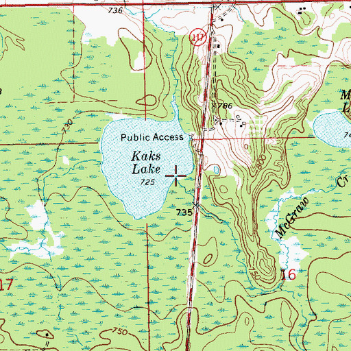 Topographic Map of McGraw Creek, MI