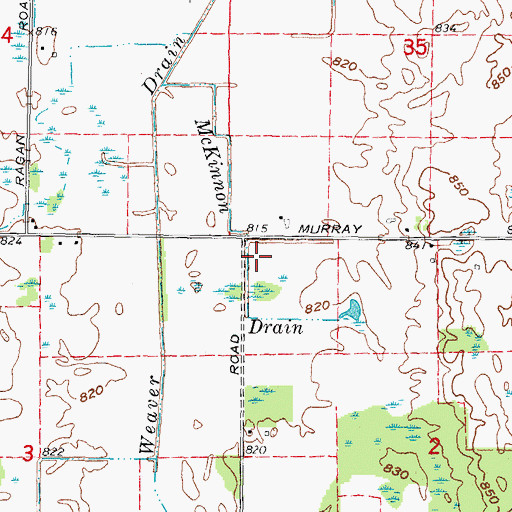 Topographic Map of McKimmon Drain, MI