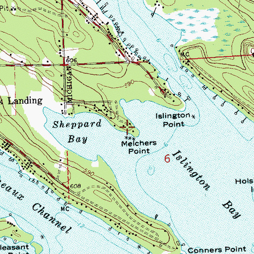 Topographic Map of Melchers Point, MI