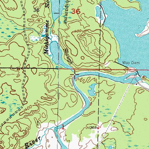Topographic Map of Michigamme Slough, MI