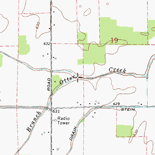 Topographic Map of Middle Branch Otter Creek, MI