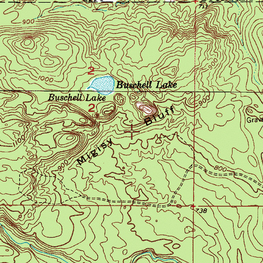 Topographic Map of Migisy Bluff, MI