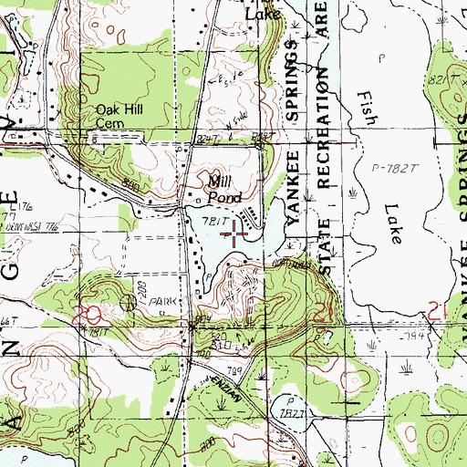 Topographic Map of Mill Pond, MI