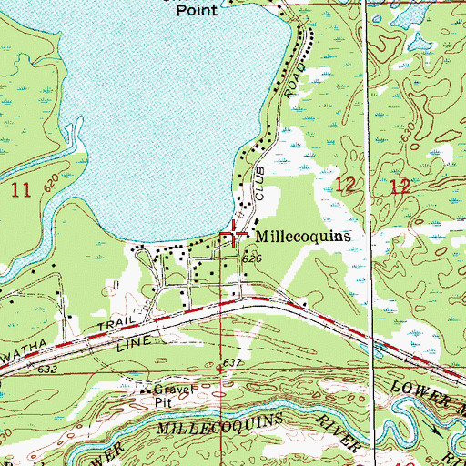 Topographic Map of Millecoquins, MI