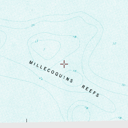 Topographic Map of Millecoquins Reefs, MI